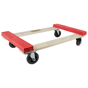WOOD 4-WHEEL PIANO RUBBER CAP DOLLY (LOAD CAPACITY: 800 LBS; STANDARD DUTY) - MT10002 - MONSTER TRUCKS