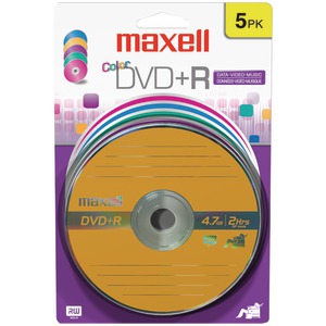 4.7 GB DVD+RS (5 PK; COLOR CARDED) - 639031 - MAXELL
