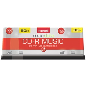 MUSIC CD-RS (30-CT SPINDLE) - 625335 - MAXELL