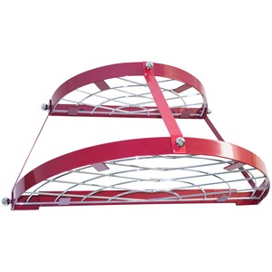 TWO SHELF, WALL-MOUNT POT RACK (RED) - CW6003R - RANGE KLEEN