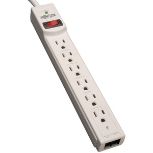 6-OUTLET SURGE SUPPRESSOR;(TELEPHONE PROTECTION, 4-FT CORD) - TLP604TEL - TRIPPLITE