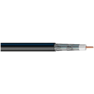 QUAD SHIELD RG6 SOLID COPPER COAXIAL CABLE (BLACK) - V621QBB - VEXTRA